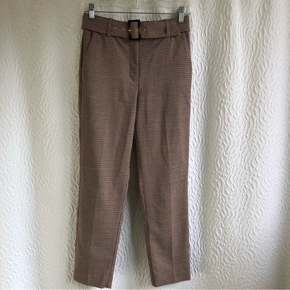 Aritzia Babaton Walker Check Pant Belted High-rise Cigarette Trouser Pant - Picture 3 of 16